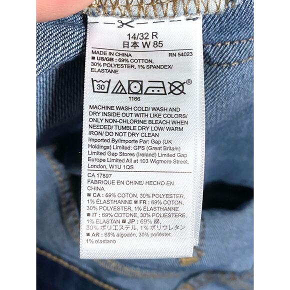 Gap Denim Perfect Boot Mid Rise Blue Dark Indigo Women 32R NWOT Y2K 2017 Stretch - Picture 8 of 9